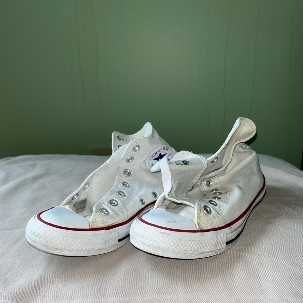White Hightop Converse (Laceless)